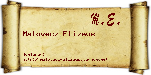 Malovecz Elizeus névjegykártya
